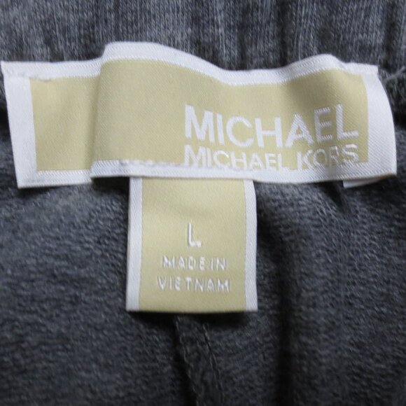 NWT MICHAEL KORS pants DRAWSTRING black GRAY athletic SOFT jogger SIZE L - Picture 7 of 8